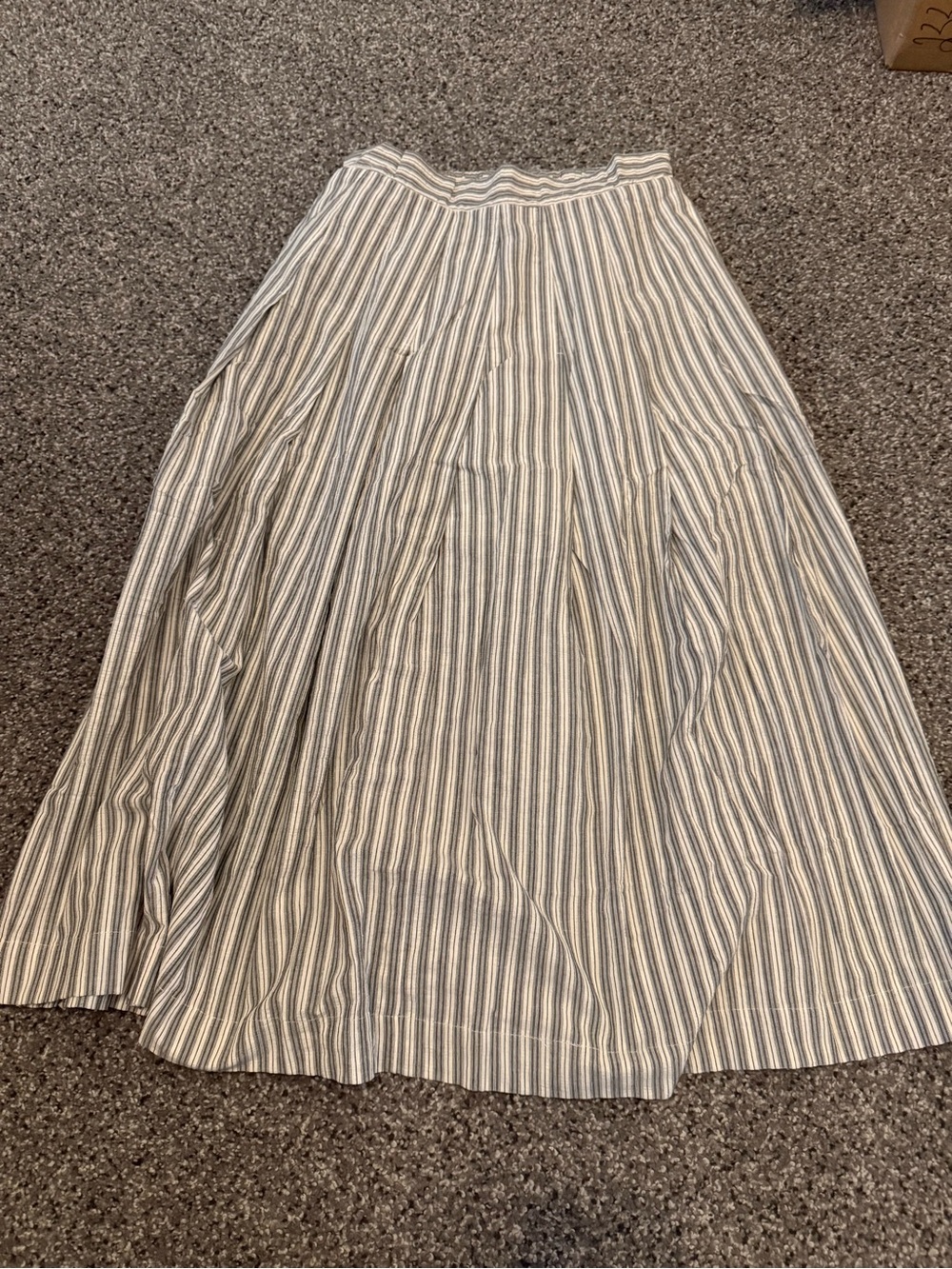 Striped Maxi Skirt in Blue and White